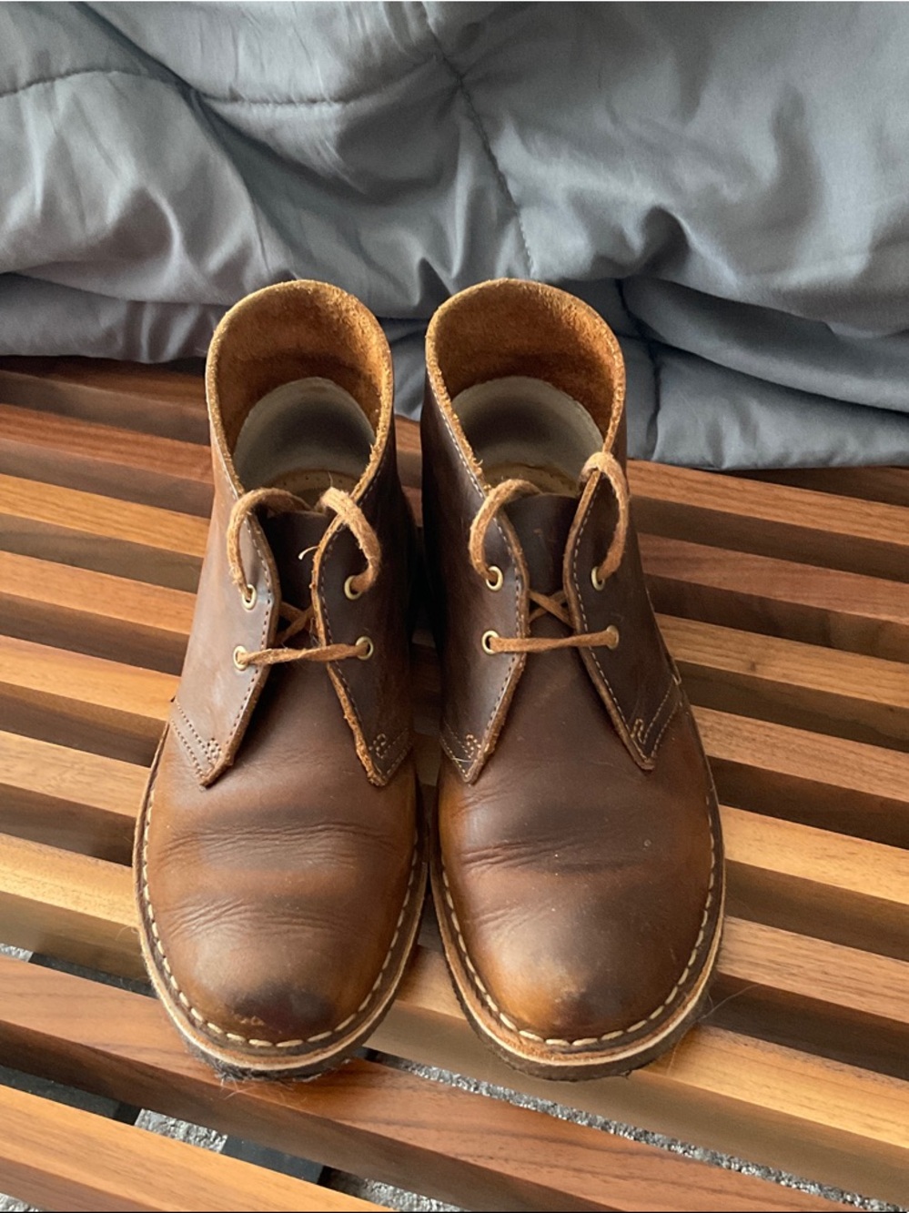 Clarks Brown Leather Lace-Up Women's Boots